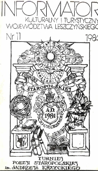 Informator Kulturalny i Turystyczny Wojew&oacute;dztwa Leszczyńskiego 1984.11 Nr 11(83)