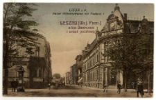 Ulica Dworcowa (dzisiejsza ulica Słowiańska) wraz z budynkiem poczty, około 1920 r.