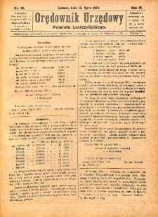 Orędownik Urzędowy Powiatu Leszczyńskiego 1923.07.18 R.4 Nr 39
