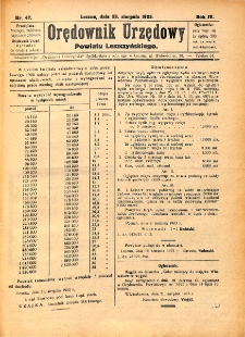 Orędownik Urzędowy Powiatu Leszczyńskiego 1923.08.25 R.4 Nr 47