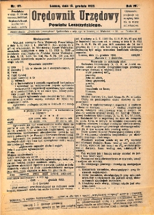 Orędownik Urzędowy Powiatu Leszczyńskiego 1923.12.15 R.4 Nr 67