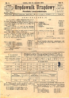 Orędownik Urzędowy Powiatu Leszczyńskiego 1924.01.12 R.5 Nr 3