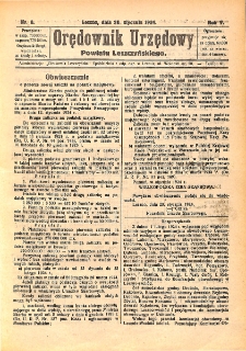Orędownik Urzędowy Powiatu Leszczyńskiego 1924.01.30 R.5 Nr 6
