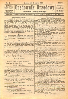 Orędownik Urzędowy Powiatu Leszczyńskiego 1924.03.08 R.5 Nr 15