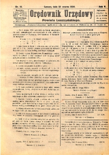 Orędownik Urzędowy Powiatu Leszczyńskiego 1924.03.15 R.5 Nr 16