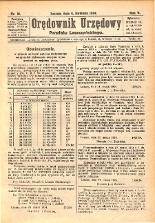 Orędownik Urzędowy Powiatu Leszczyńskiego 1924.04.05 R.5 Nr 21