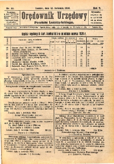 Orędownik Urzędowy Powiatu Leszczyńskiego 1924.04.12 R.5 Nr 22