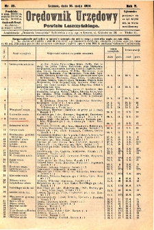 Orędownik Urzędowy Powiatu Leszczyńskiego 1924.05.10 R.5 Nr 25