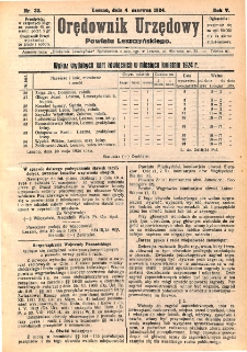 Orędownik Urzędowy Powiatu Leszczyńskiego 1924.06.04 R.5 Nr 32