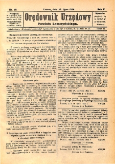 Orędownik Urzędowy Powiatu Leszczyńskiego 1924.07.23 R.5 Nr 40