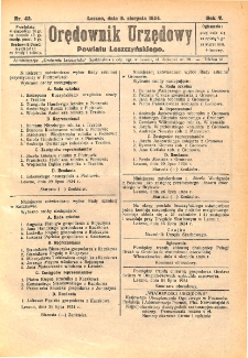 Orędownik Urzędowy Powiatu Leszczyńskiego 1924.08.06 R.5 Nr 42