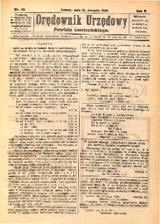 Orędownik Urzędowy Powiatu Leszczyńskiego 1924.08.13 R.5 Nr 43