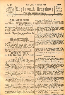 Orędownik Urzędowy Powiatu Leszczyńskiego 1924.08.30 R.5 Nr 45