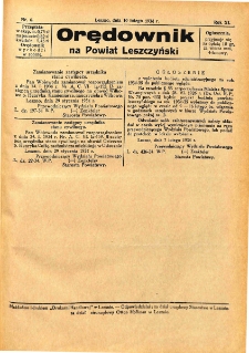 Orędownik na Powiat Leszczyński 1934.02.10 R.11 Nr 6