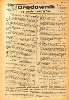 Orędownik na Powiat Leszczyński 1934.03.17 R.11 Nr 11