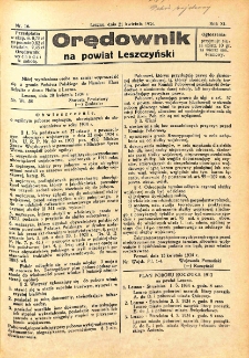 Orędownik na Powiat Leszczyński 1934.04.21 R.11 Nr 16