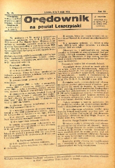 Orędownik na Powiat Leszczyński 1934.05.05 R.11 Nr 18