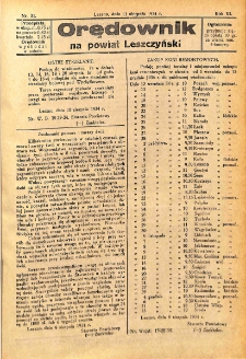 Orędownik na Powiat Leszczyński 1934.08.11 R.11 Nr 31