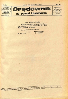 Orędownik na Powiat Leszczyński 1934.09.15 R.11 Nr 35