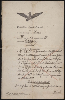 List hipoteczny z 1912 r. unieważniony przez Sąd Powiatowy w Lesznie, 1922 r.