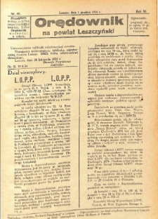 Orędownik na Powiat Leszczyński 1934.12.01 R.11 Nr 47