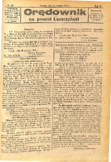 Orędownik na Powiat Leszczyński 1934.12.22 R.11 Nr 50