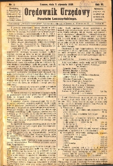 Orędownik Urzędowy Powiatu Leszczyńskiego 1925.01.07 R.6 Nr 1