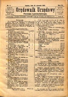 Orędownik Urzędowy Powiatu Leszczyńskiego 1925.01.10 R.6 Nr 2