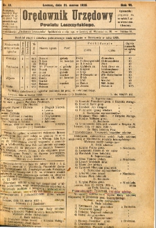 Orędownik Urzędowy Powiatu Leszczyńskiego 1925.03.21 R.6 Nr 12