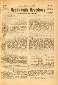 Orędownik Urzędowy Powiatu Leszczyńskiego 1925.07.18 R.6 Nr 26