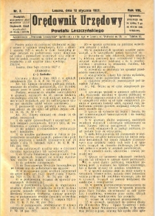 Orędownik Urzędowy Powiatu Leszczyńskiego 1927.01.12 R.8 Nr 2