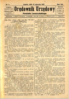 Orędownik Urzędowy Powiatu Leszczyńskiego 1927.01.19 R.8 Nr 4