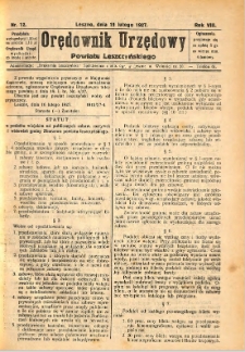 Orędownik Urzędowy Powiatu Leszczyńskiego 1927.02.19 R.8 Nr 12