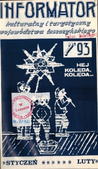 Informator Kulturalny i Turystyczny Wojew&oacute;dztwa Leszczyńskiego 1993.01/02 Nr 1(161)