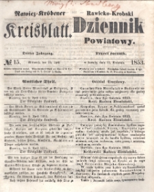 Rawicko-Krobski Dziennik Powiatowy. 1853.04.13 R. 3 Nr 15