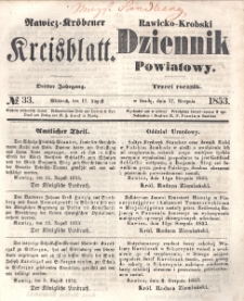 Rawicko-Krobski Dziennik Powiatowy. 1853.08.17 R. 3 Nr 33