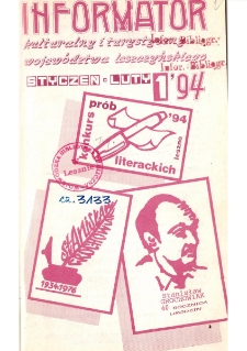Informator Kulturalny i Turystyczny Wojew&oacute;dztwa Leszczyńskiego 1994.01/02 Nr 1(167)
