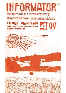 Informator Kulturalny i Turystyczny Wojew&oacute;dztwa Leszczyńskiego 1994.07/08 Nr 4(170)