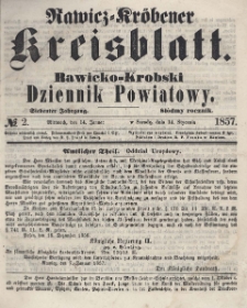 Rawicko-Krobski Dziennik Powiatowy. 1857.01.14 R. 7 Nr 2