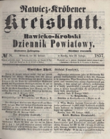 Rawicko-Krobski Dziennik Powiatowy. 1857.02.25 R. 7 Nr 8