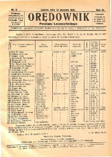 Orędownik Powiatu Leszczyńskiego 1930.01.15 R.11 Nr 3