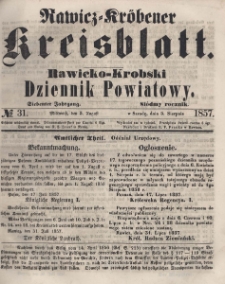 Rawicko-Krobski Dziennik Powiatowy. 1857.08.05 R. 7 Nr 31