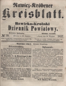 Rawicko-Krobski Dziennik Powiatowy. 1857.09.30 R. 7 Nr 39