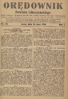 Orędownik Powiatu Leszczyńskiego 1920.07.10 R.1 Nr 50