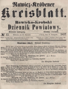 Rawicko-Krobski Dziennik Powiatowy. 1857.11.11 R. 7 Nr 45
