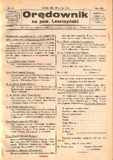 Orędownik na powiat Leszczyński 1933.03.25 R.13 Nr 12