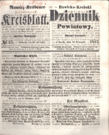 Rawicko-Krobski Dziennik Powiatowy. 1852.11.10 R. 2 Nr 45