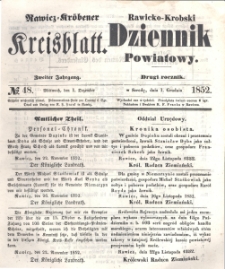 Rawicko-Krobski Dziennik Powiatowy. 1852.12.01 R. 2 Nr 48