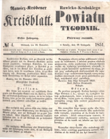 Rawicko-Krobskiego Powiatu Tygodnik. 1851.11.19 R. 1 Nr 4