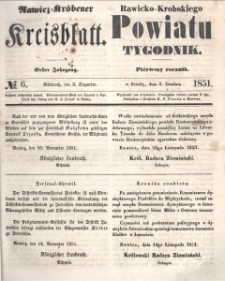 Rawicko-Krobskiego Powiatu Tygodnik. 1851.12.03 R. 1 Nr 6